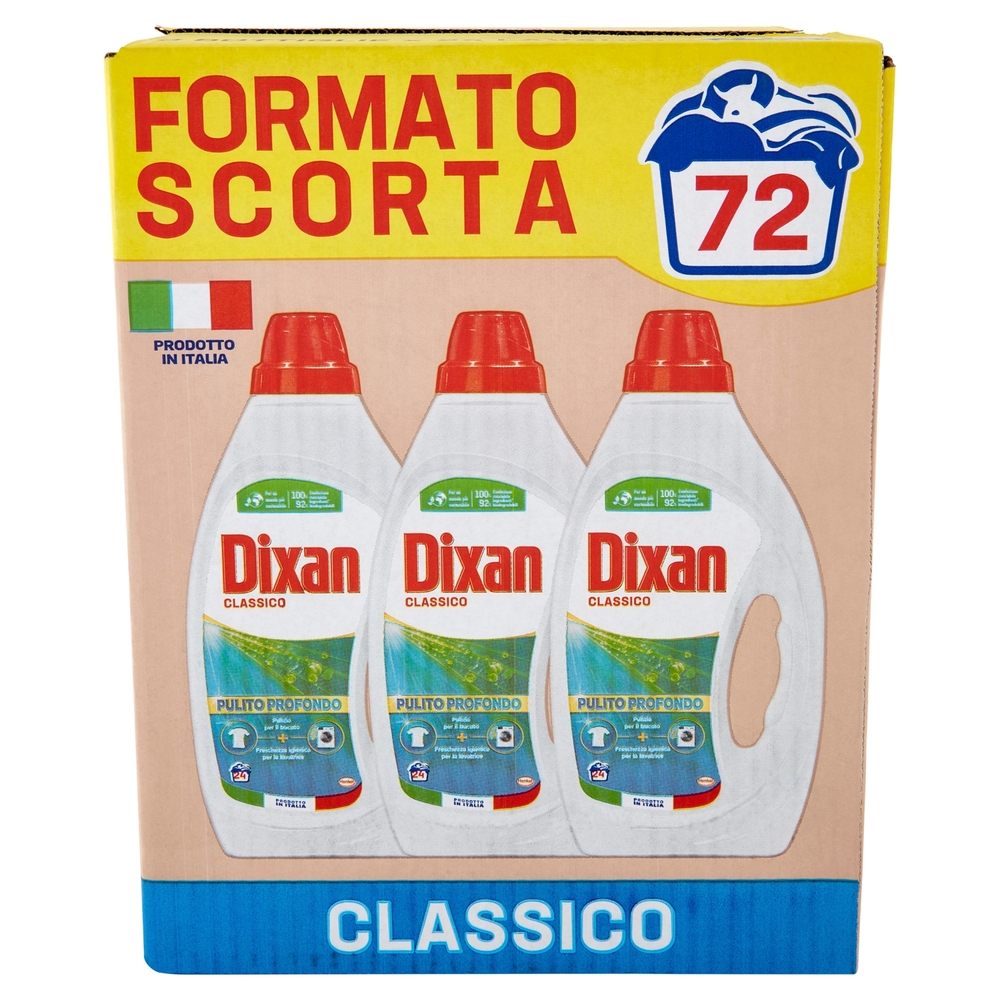 DIXAN Liquido Classico 3x24=72 Lavaggi 3 x 1.080 ml